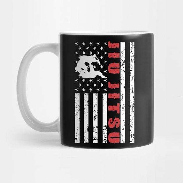 Jiu Jitsu American Flag - US Sports by Pannolinno